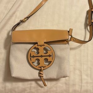Tory Burch Miller Beige Canvas Purse